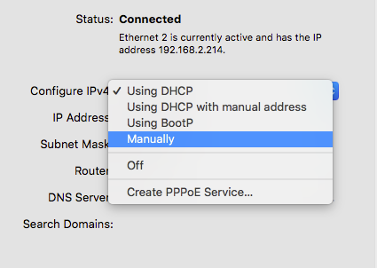 Configure ipv4 manual mac pro